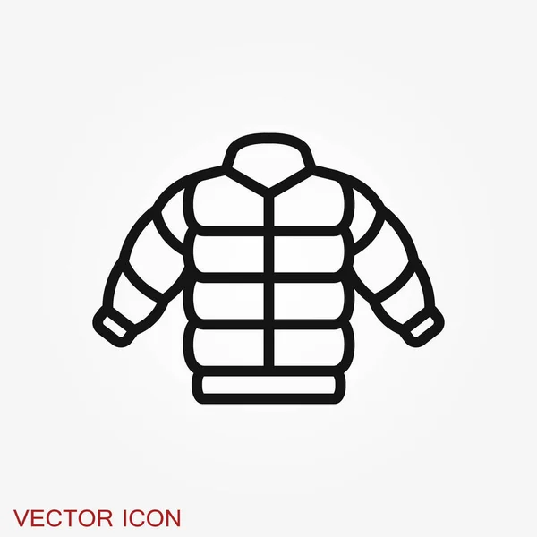 Icono Chaqueta Vector Icono Ropa Fondo — Vector de stock