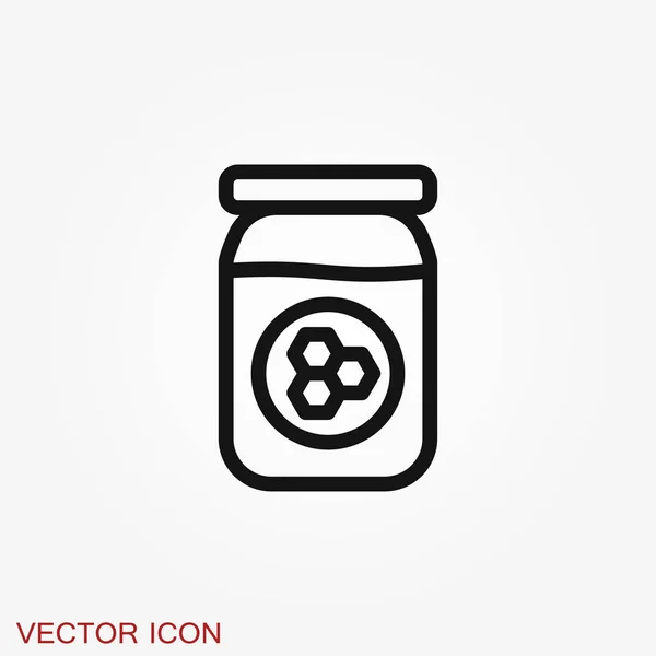 Jar Vector Icon Cap Isolated Background — Stock Vector