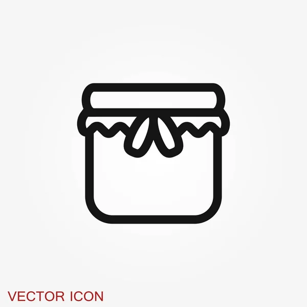 Icono Del Vector Tarro Con Tapa Aislada Fondo — Vector de stock