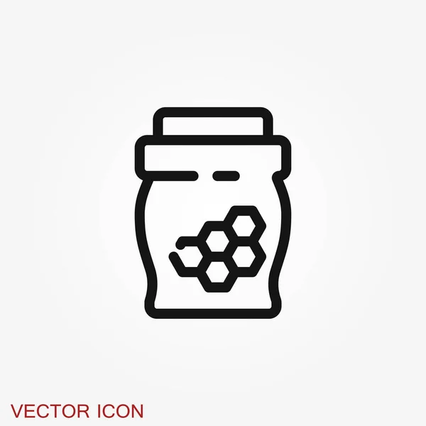 Icono Del Vector Tarro Con Tapa Aislada Fondo — Vector de stock