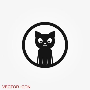 Kedi ikonu. Kitty Vector Simgesi. Arka planda kedi sembolü izole