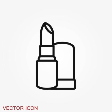 Ruj ikonu kozmetik sembolü. Ruj Düz Tasarım Vektör Çizimi.