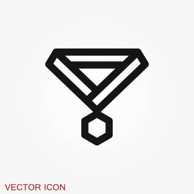 Madalya simgesi arka planda izole edildi. Vektör çizimi. Düz tasarım.