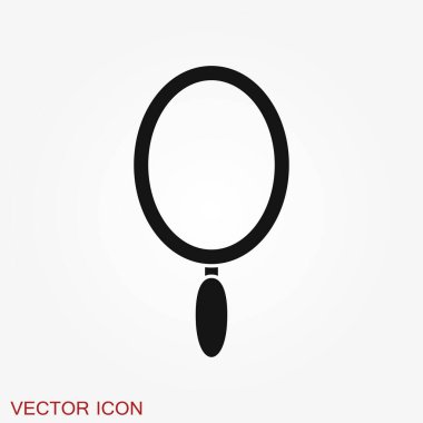 Ayna simgesi arka planda izole edildi. Pankart, rozet, logo için tasarım. Ayna vektör illüstrasyonu.