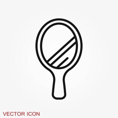 Ayna simgesi arka planda izole edildi. Pankart, rozet, logo için tasarım. Ayna vektör illüstrasyonu.