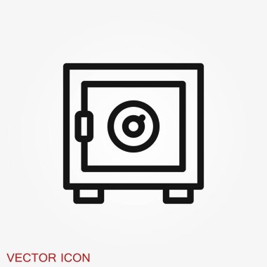 Para kutusu simgesi. Modern vektör düz tasarımı arka planda izole edildi