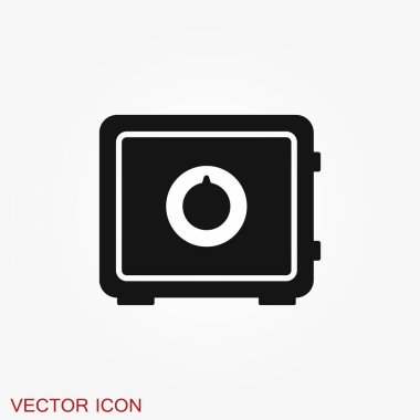 Para kutusu simgesi. Modern vektör düz tasarımı arka planda izole edildi