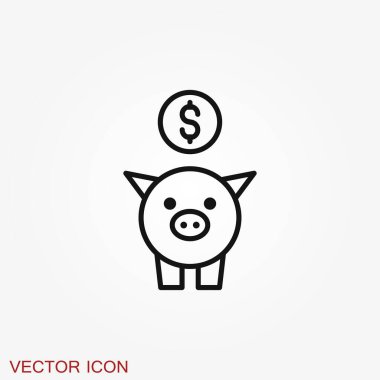 Para kutusu simgesi. Modern vektör düz tasarımı arka planda izole edildi