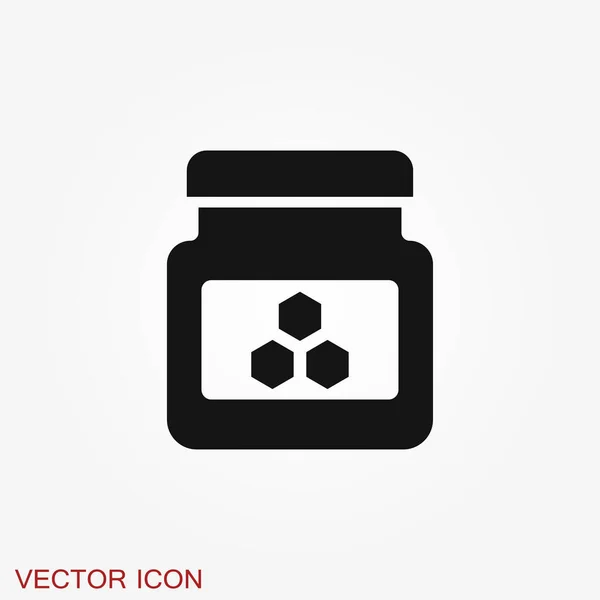 Jar Vector Icon Cap Isolated Background — Stock Vector
