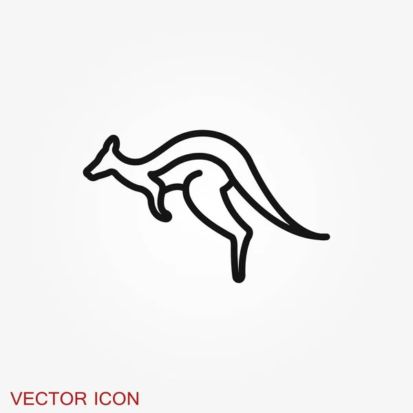 Silhouettes Vectorielles Kangourous Isolées Sur Fond — Image vectorielle