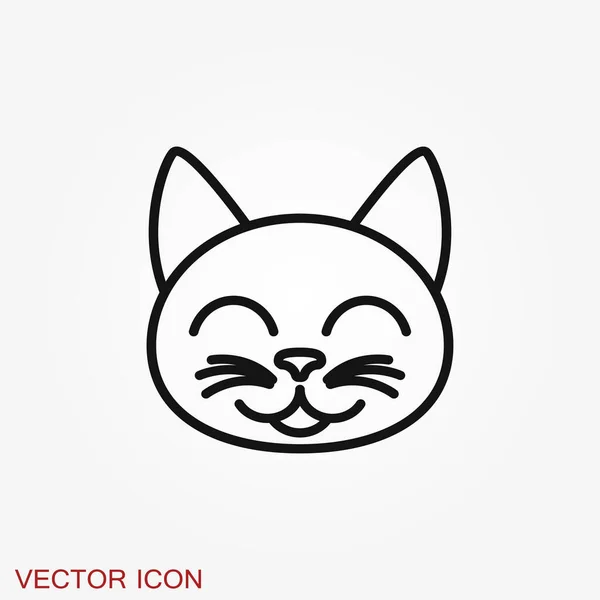 black cat face icon isolated on white. vector cat face. flat cat line  illustration Stock Vector Image & Art - Alamy