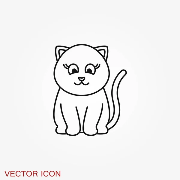 Icône Chat Icône Vectorielle Kitty Symbole Chat Isolé Sur Fond — Image vectorielle