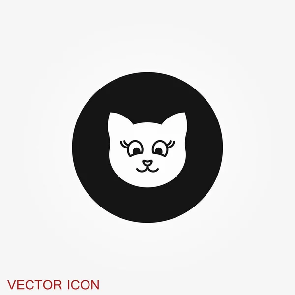 Icono Gato Kitty Vector Icon Símbolo Gato Aislado Sobre Fondo — Vector de stock