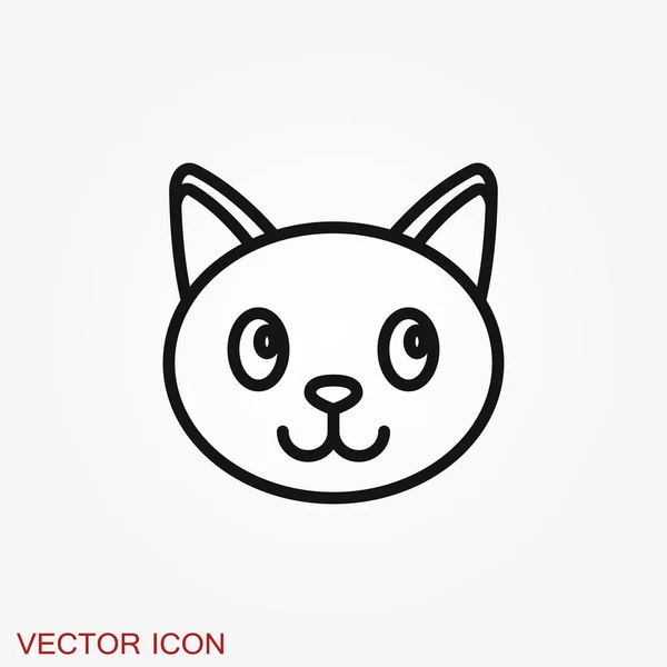 Icono Gato Kitty Vector Icon Símbolo Gato Aislado Sobre Fondo — Vector de stock