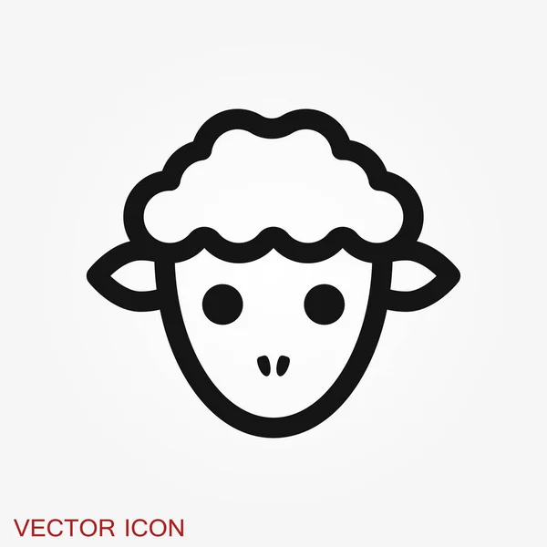 Икона Ягненка Овцы Заднем Плане Разработка Логотипа Компании — стоковый вектор