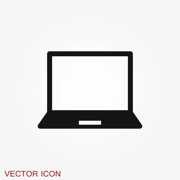 Laptop Pictogram Vector Symbool Geïsoleerd Achtergrond — Stockvector