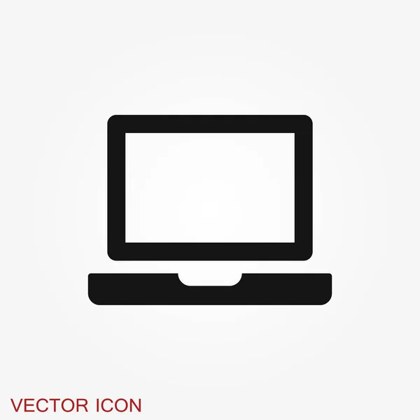 Icono Del Ordenador Portátil Símbolo Vectorial Aislado Fondo — Vector de stock