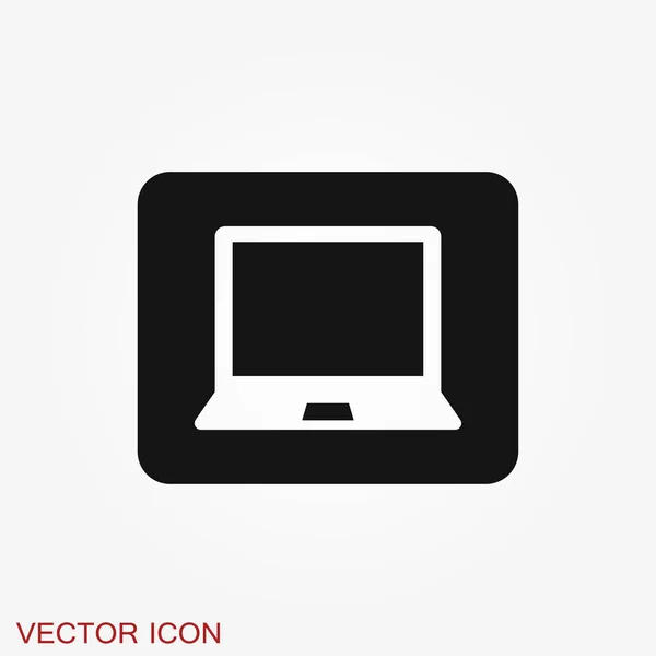 Laptop Pictogram Vector Symbool Geïsoleerd Achtergrond — Stockvector