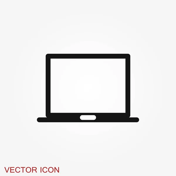 Icona Del Computer Portatile Simbolo Vettoriale Isolato Sullo Sfondo — Vettoriale Stock