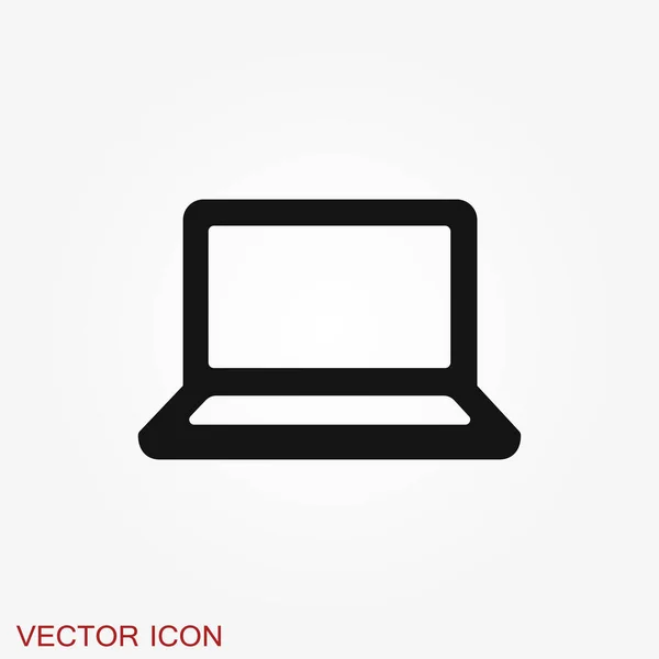 Icono Del Ordenador Portátil Símbolo Vectorial Aislado Fondo — Vector de stock