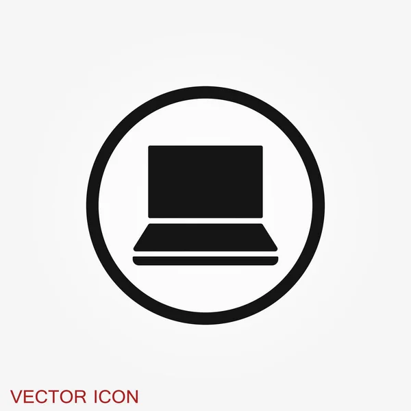 ノートパソコンのアイコン 背景に隔離されたベクトル記号 — ストックベクタ