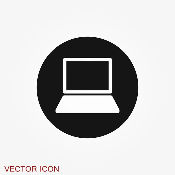 Laptop Pictogram Vector Symbool Geïsoleerd Achtergrond — Stockvector