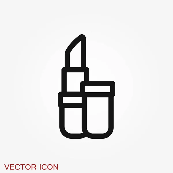 口紅のアイコンの化粧品のシンボル リップスティックフラットデザインベクトルイラスト — ストックベクタ