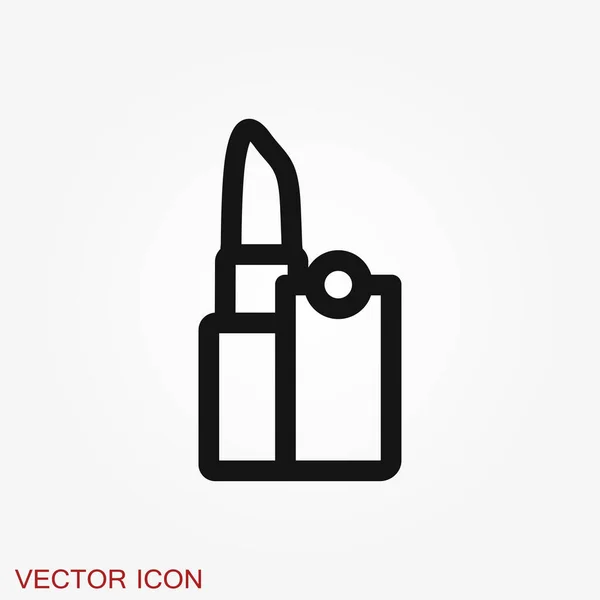 Simbolo Cosmetico Icona Rossetto Rossetto Disegno Piatto Illustrazione Vettoriale — Vettoriale Stock