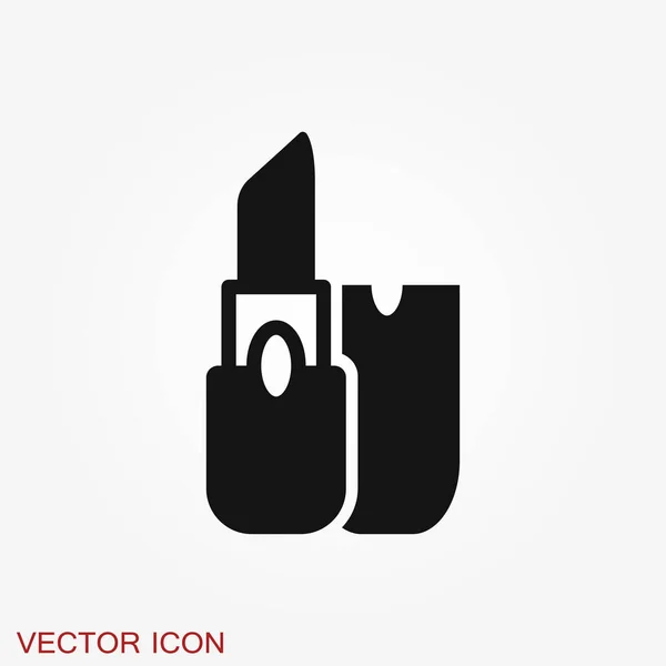 Lápiz Labial Icono Cosméticos Símbolo Lápiz Labial Diseño Plano Vector — Vector de stock