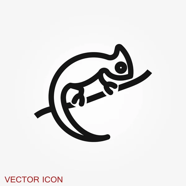 Vector Lizard Ikon Vit Bakgrund Vector Gecko För Din Design — Stock vektor