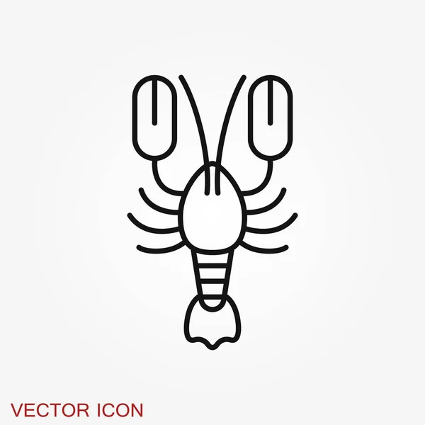 Вектор Иконки Лобстера Пищевой Символ Заднем Плане — стоковый вектор