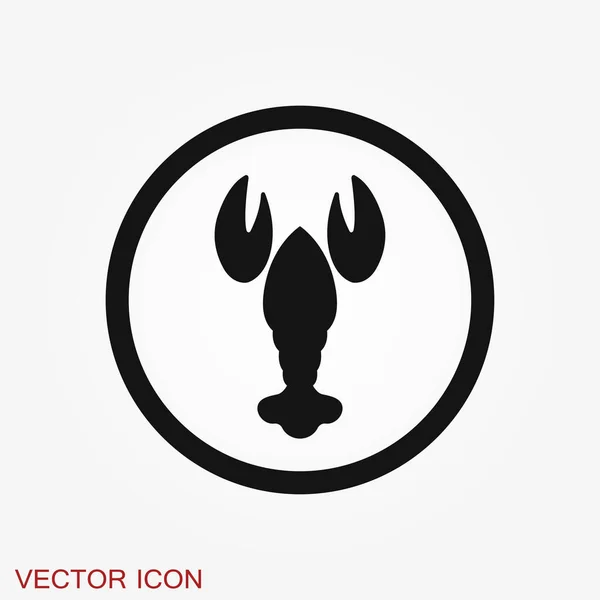 Vektor Ikon Lobster Simbol Makanan Terisolasi Latar Belakang - Stok Vektor