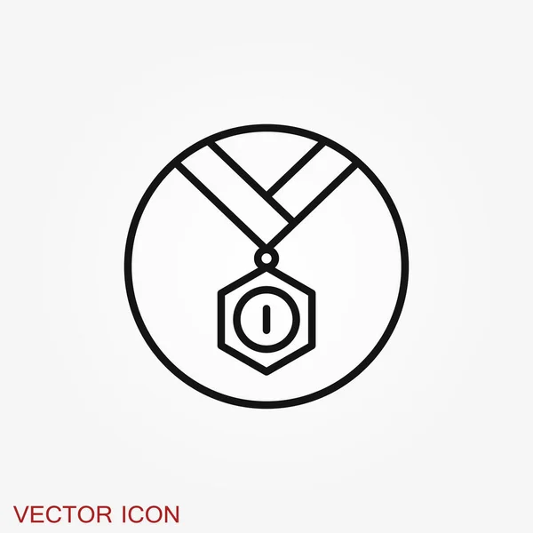 Иконка Медали Изолирована Заднем Плане Векторная Иллюстрация Плоский Дизайн — стоковый вектор
