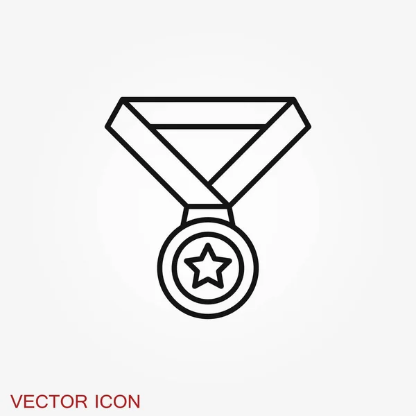 Ícone Medalha Isolado Fundo Ilustração Vetorial Projeto Plano — Vetor de Stock
