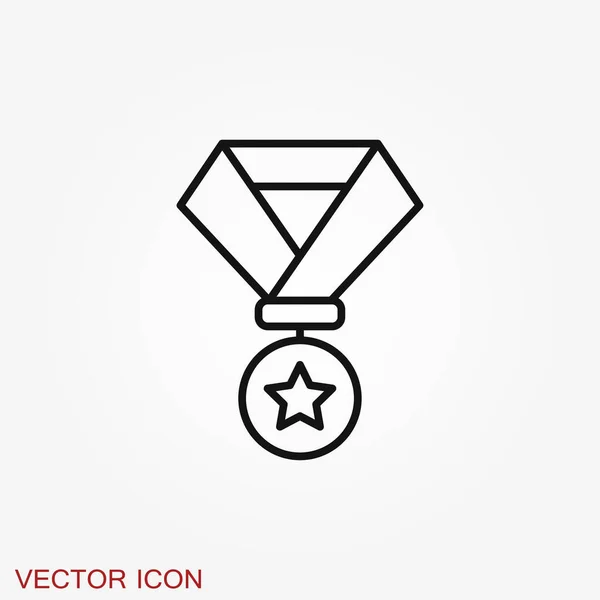 Medaillensymbol Isoliert Auf Dem Hintergrund Vektorillustration Flache Bauweise — Stockvektor