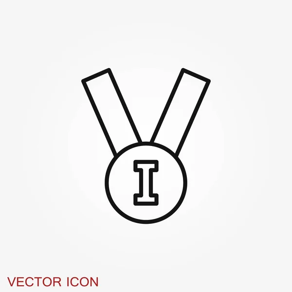 Icône Médaille Isolée Sur Fond Illustration Vectorielle Conception Plate — Image vectorielle