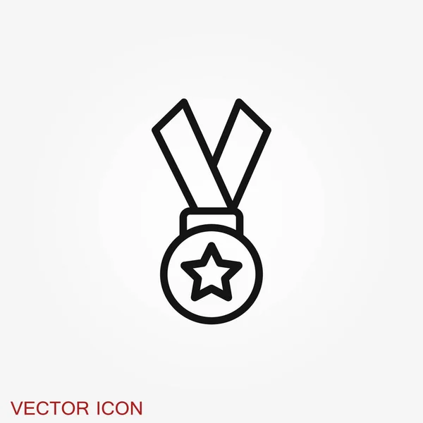 Icono Medalla Aislado Sobre Fondo Ilustración Vectorial Diseño Plano — Vector de stock