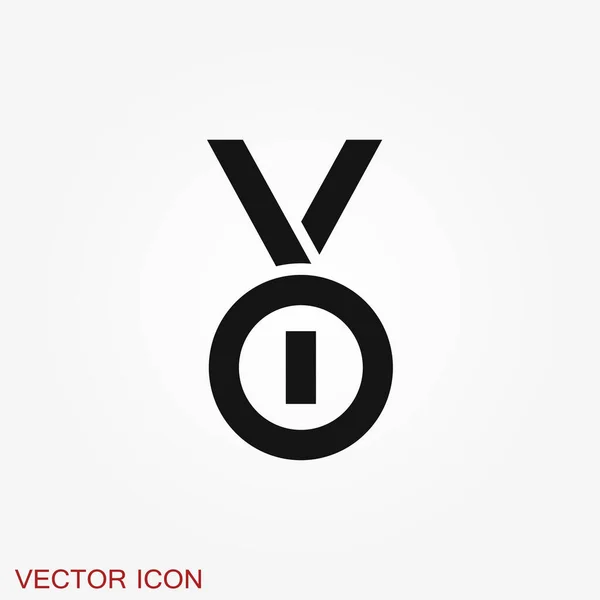 Icono Medalla Aislado Sobre Fondo Ilustración Vectorial Diseño Plano — Vector de stock