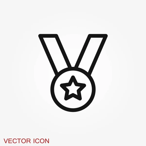 Medaillensymbol Isoliert Auf Dem Hintergrund Vektorillustration Flache Bauweise — Stockvektor