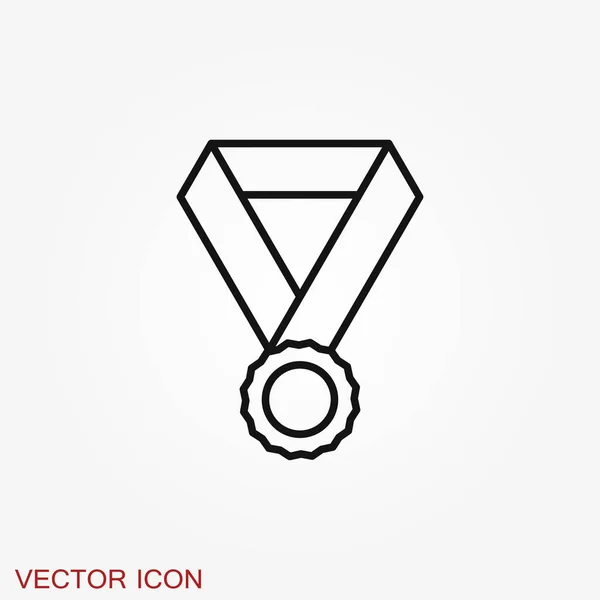 Icône Médaille Isolée Sur Fond Illustration Vectorielle Conception Plate — Image vectorielle