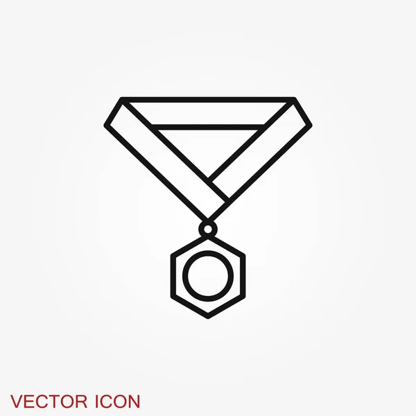 Medaille Icoon Geïsoleerd Achtergrond Vector Illustratie Vlakke Constructie — Stockvector