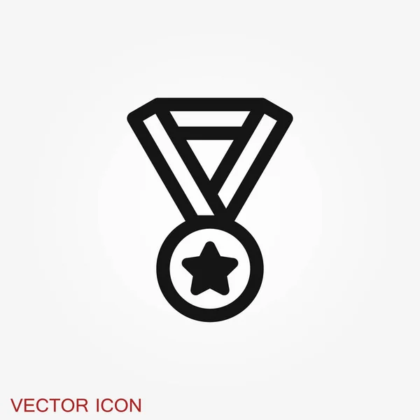 Icono Medalla Aislado Sobre Fondo Ilustración Vectorial Diseño Plano — Vector de stock