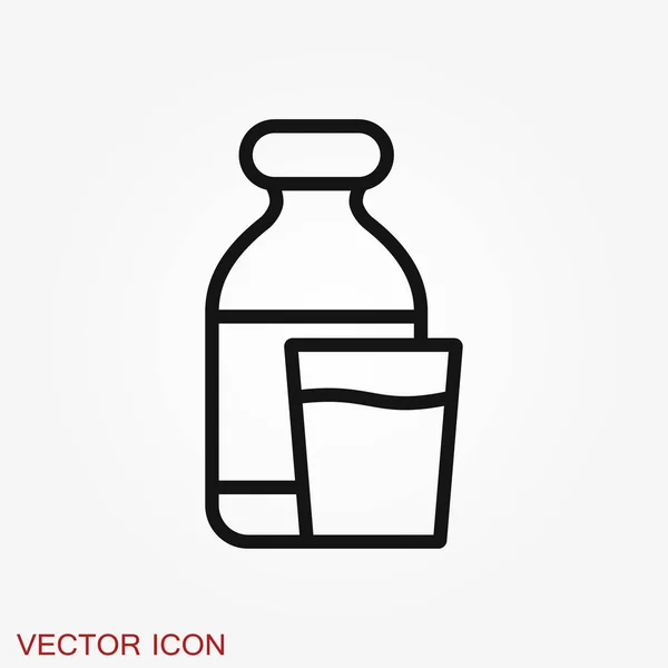 Иконка Молока Продукты Символы Свежих Природных Продуктов Питания — стоковый вектор