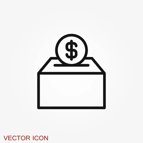 Icono Caja Dinero Diseño Plano Vectorial Moderno Aislado Sobre Fondo — Vector de stock