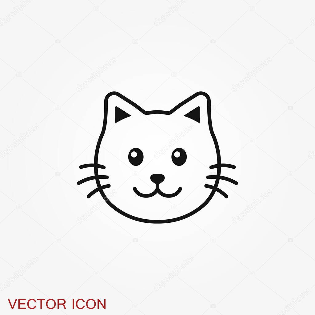 Cat icon. Kitty Vector Icon. Cat symbol isolated on background