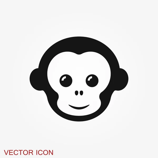 Ícone Macaco Vetorial Isolado Fundo — Vetor de Stock