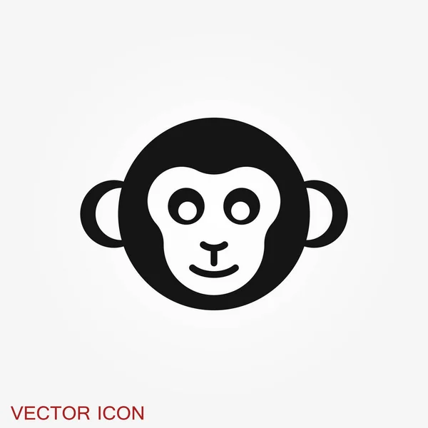 Ícone Macaco Vetorial Isolado Fundo — Vetor de Stock