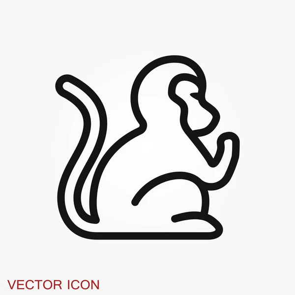 Vector Monkey Icon Isolated Background — Stock Vector