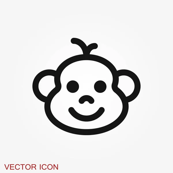 Ícone Macaco Vetorial Isolado Fundo — Vetor de Stock