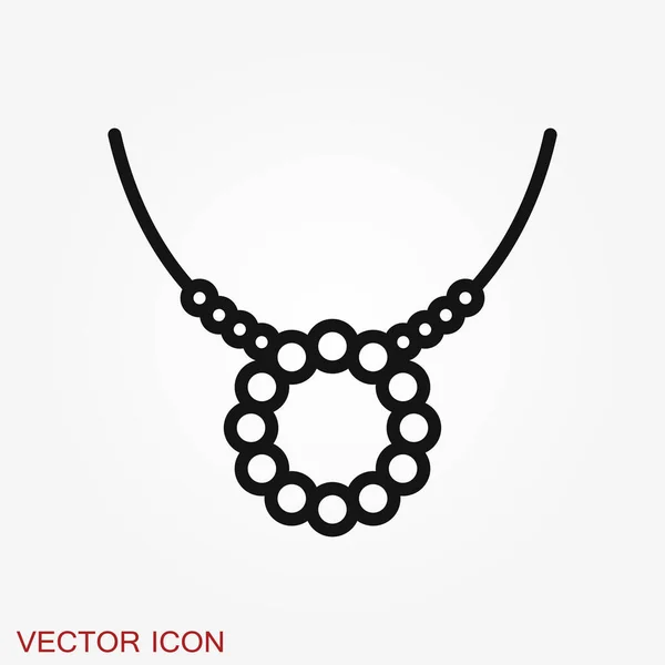 Necklaces Icon Stylized Sign Beads Necklace Identity Symbol Jewellery Industry — Stock Vector